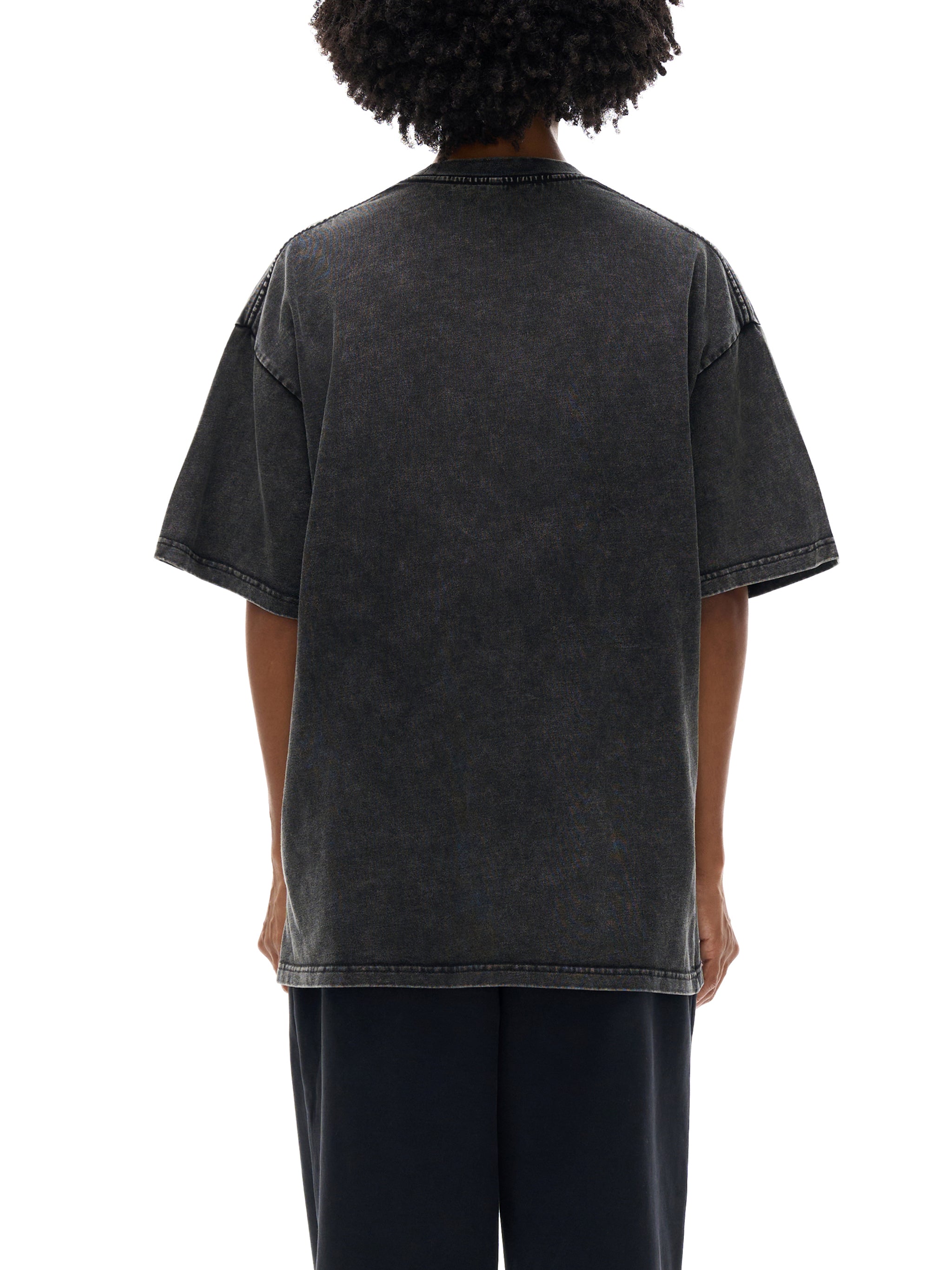 Snow Washed Oversized Cotton T-Shirt 250 GSM BLACK