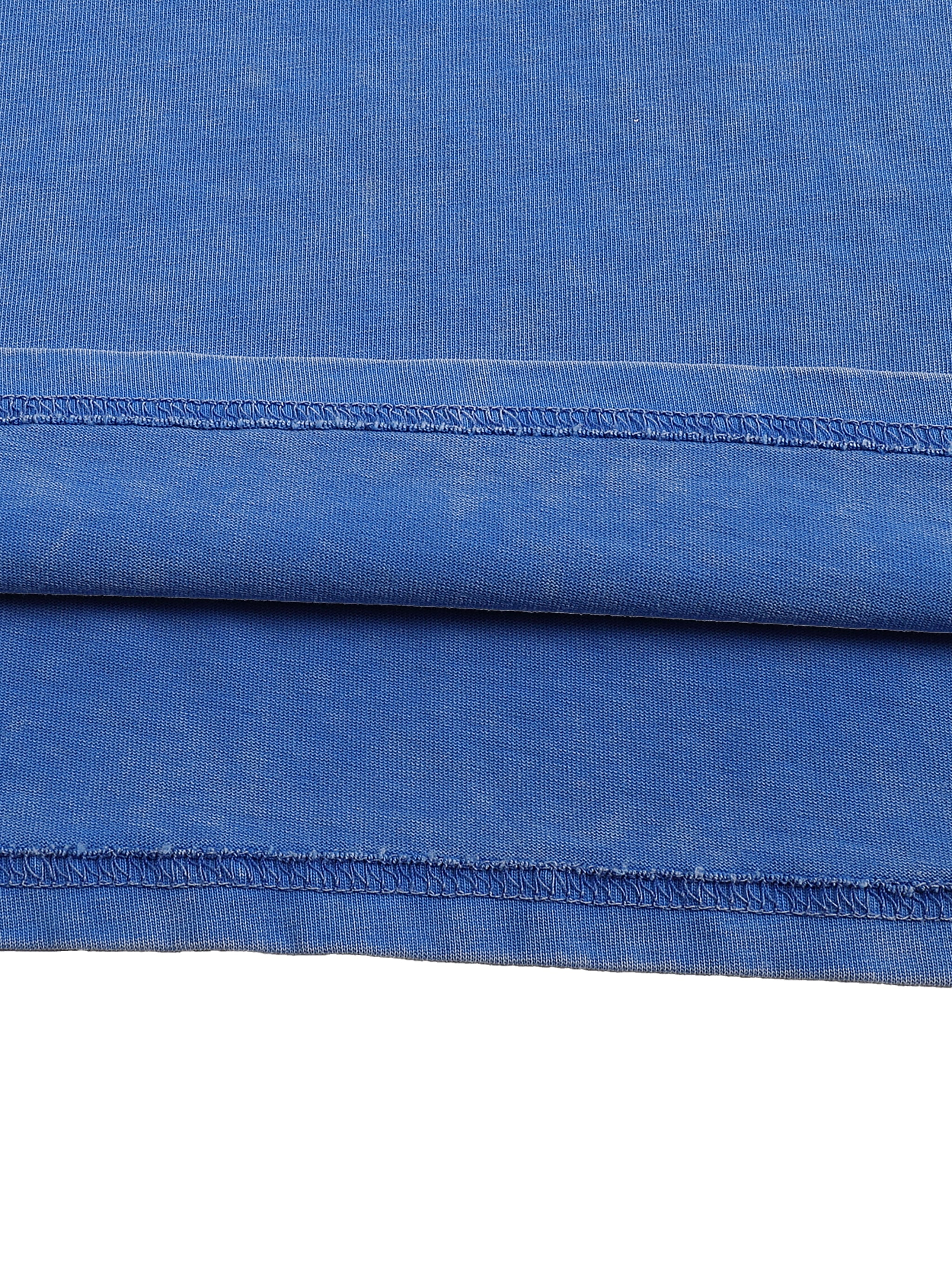 Snow Washed Oversized Cotton T-Shirt 250 GSM blue