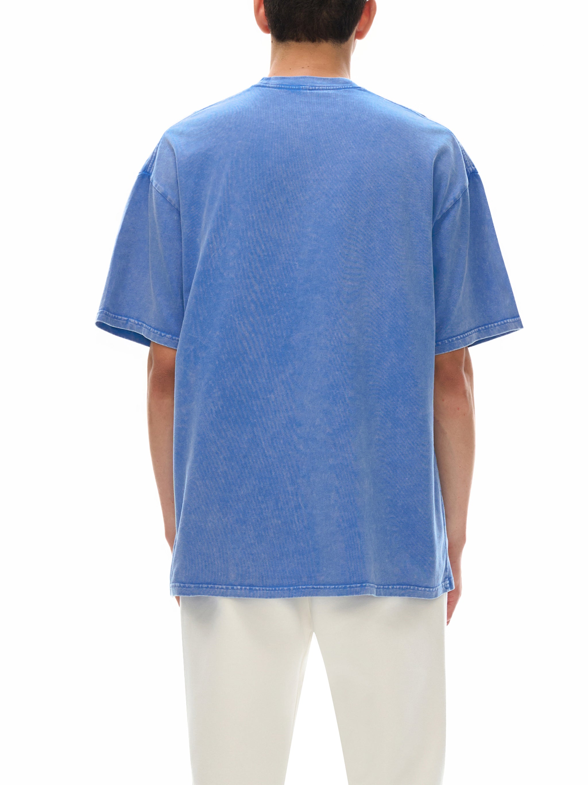 Snow Washed Oversized Cotton T-Shirt 250 GSM blue